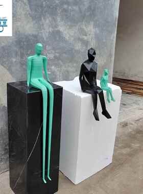 现代简约样板房切面人物装饰品客厅玄关几何体装饰摆设创意艺术品