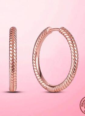 Classical 925 Silver Sparkling Circle Stud Earrings for Wome