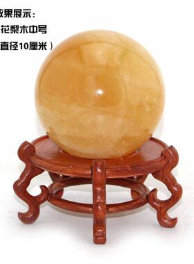 花梨木圆形中空底座鱼缸花盆景水晶球葫芦托架工艺品摆件实木底座