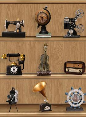 复古美式电话摆件家居客厅酒柜装饰品家里怀旧留声机服装店小摆设