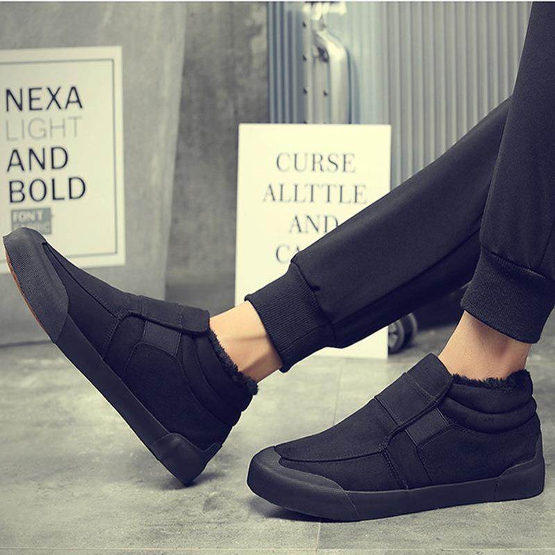 飞耀新品加绒冬季保暖棉鞋全黑色男鞋一脚蹬加厚加绒冬季韩懒人鞋,淘宝优惠券,粉丝福利购,淘宝优惠卷