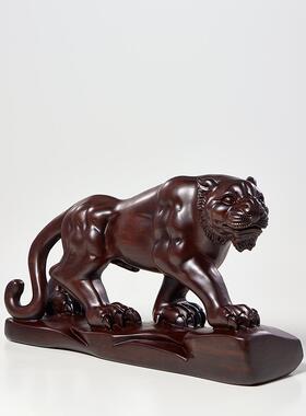 虎啸山河老虎摆件实木客厅办公室开业礼品装饰生肖虎上山虎工艺品