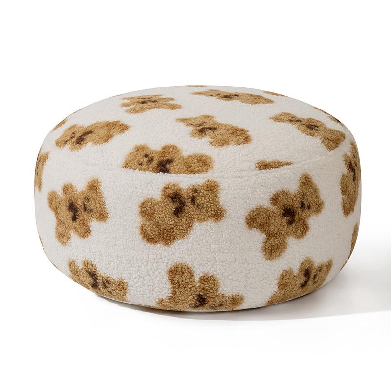 Round ground futon pier Japanese-style cushion fabric bay window living room tatami lazy low stool footrest cushion