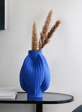 博西家居克莱因蓝陶瓷花摆件ins家居展厅客厅酒店器软装饰品