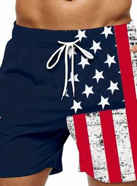 Men’s Swim Trunks with Compression Stretch Beach Shorts wit