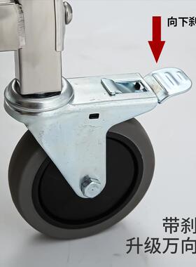 不锈钢餐车三层手推车移动加厚型二层无磁酒店送餐车酒水车现货
