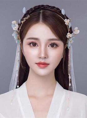 汉服头饰流苏步摇古风圣母光环仙女头箍懒人发箍女童短发古装发饰