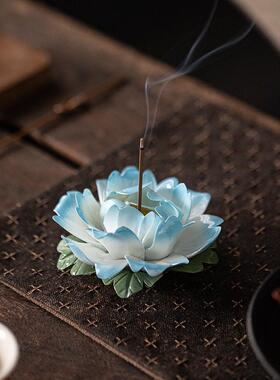 德化非遗手工陶瓷牡丹花花朵摆件中式客厅酒柜桌面花装饰工艺品