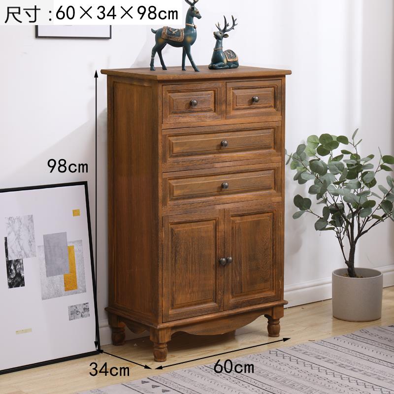 正品斗柜实木美式用收特纳储物柜客厅室靠墙小柜子家高五斗柜带门 - 图0