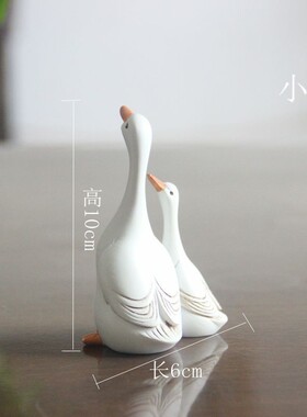 新款直销跨境 仿真母子鸭子 庭院装饰微景观摆件动物鸭子树脂工艺