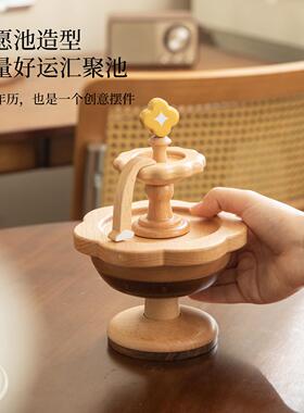 台历万年历实木家用创意装饰摆件2026年日历桌面摆件女生生日礼物