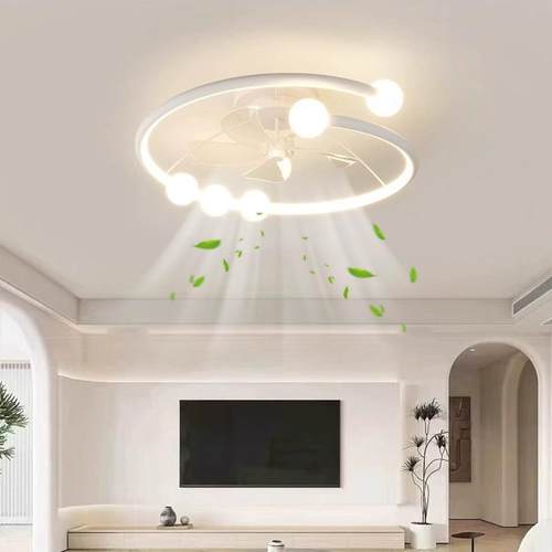 客厅风扇灯2250新款室餐厅电扇一体吸顶卧灯现代简约家吊586用扇 - 图2