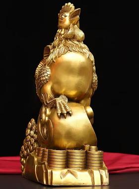 鸡摆件金鸡公鸡十二生肖鸡吉祥物家居工艺品礼品元宝鸡装饰品