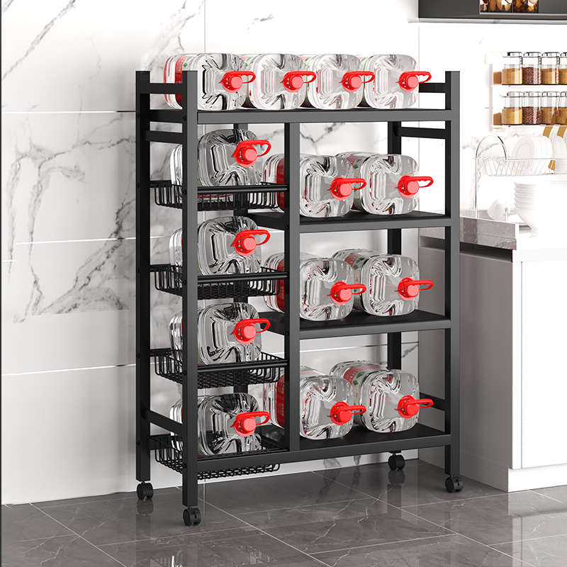 厨房多层置物架多功能放菜厨具微波炉菜篮子收纳架免打孔小推车 - 图2