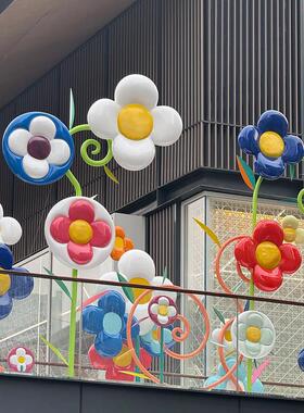 玻璃钢彷真玫瑰花雕塑户外商业街摆件网红打卡拍照有钱花商场美陈