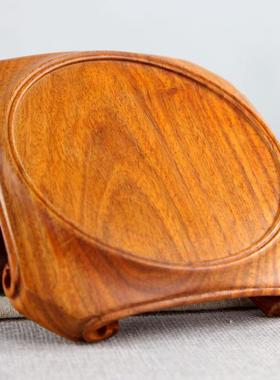 花梨木摆件底座天圆地方茶壶花瓶紫砂壶香炉奇石头实木工艺品底座