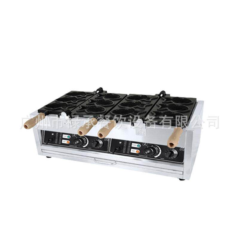 Commercial Korean fish cake machine, double plate six fish electric heating sea bream machine, snack Japanese pancake machine, waffle machine