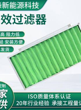 G4铝框初效过滤器防静电棉阻燃可清洗净化空调机组折叠式过滤器