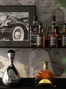 现代展厅样板间酒柜装饰仿真洋酒红酒道具假酒样板房橱柜陈列摆件