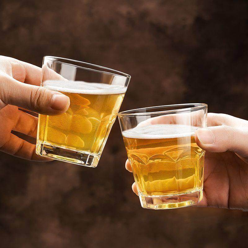 玻璃杯啤酒杯防摔八角杯家用玻璃杯子KTV酒吧白酒杯烈酒杯二两杯,淘宝优惠券,粉丝福利购,淘宝优惠卷