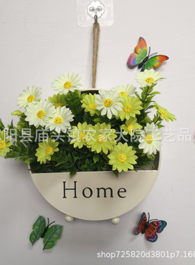 美式壁挂花篮花篮墙面装饰摆件