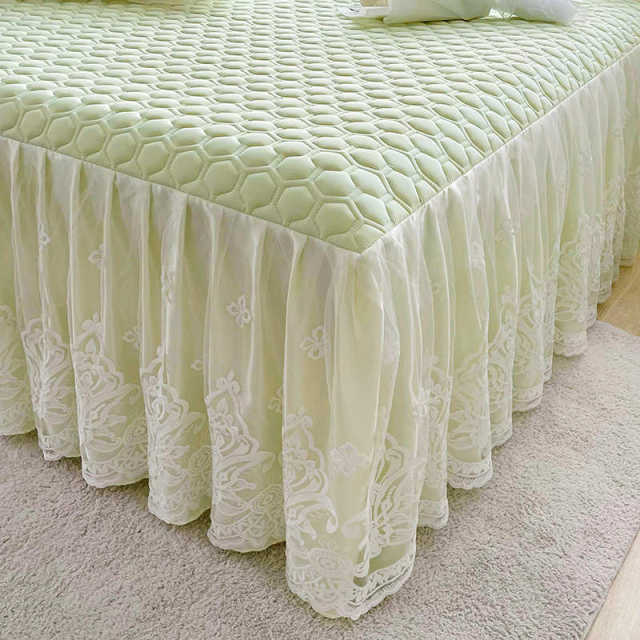 Summer ice silk latex mat three-piece set bed skirt 2023 new summer single double bed sheet air conditioning soft mat
