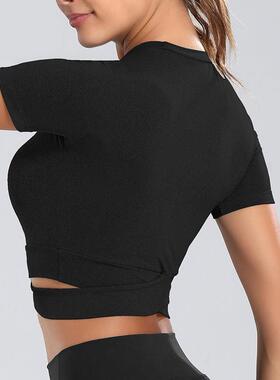 Tight Yoga Shirts Crop top Women short sleeve t-shirt Gym op