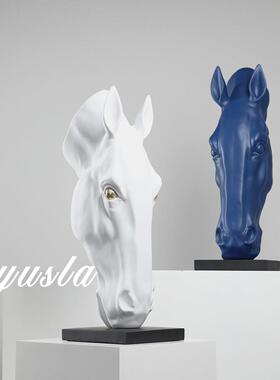 新中式轻奢HVC落墅地玄关柜马头动物件厅展摆客厅酒店别摆设软装