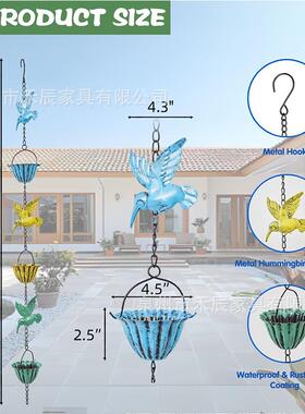 公走园凉亭廊用雨排水链金链属别墅鸟杯链雨YKS水风铃金属工艺