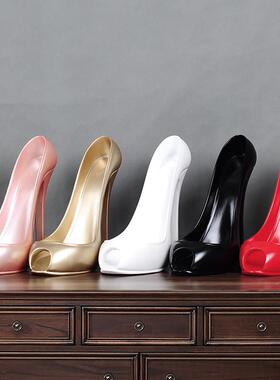 简约欧式个性高跟鞋红酒架酒柜摆件家居客厅装饰品创意装饰电视柜