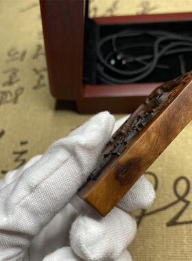 天然雷击木手把件紫薇讳挂件吊坠雷纹手工木雕雷击枣木原木牌稀缺