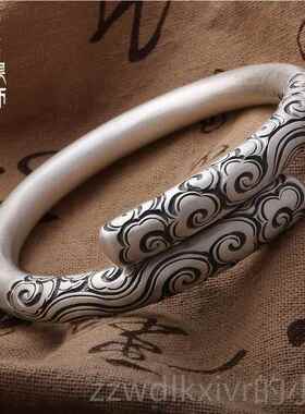 新款意金箍棒手镯99银手工男女9齐天足大圣紧箍咒情侣定海神如针