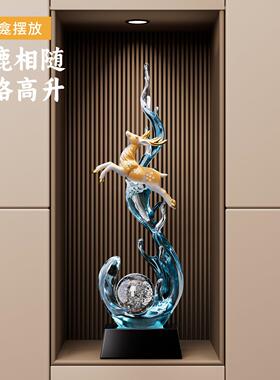 玄风水起进厅门入户关摆件轻奢高档客招生20财电视柜酒柜壁龛装饰