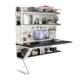 Desktop computer table home desk with bookshelf integrated small apartment student writing study table hole board