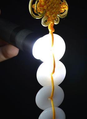 八白玉平安扣挂件汉白玉平安扣挂件摆件车挂室内卧室客厅洗手间