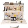 Hole board bookshelf table display rack desk simple cream style storage rack storage rack iron desktop storage rack