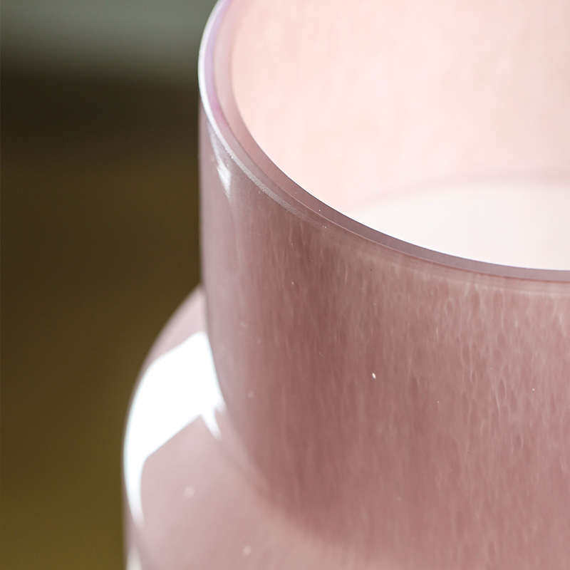 浅桃粉中古玻璃花瓶复古高级感客厅餐桌轻奢简约设计小众插花摆件,淘宝优惠券,粉丝福利购,淘宝优惠卷