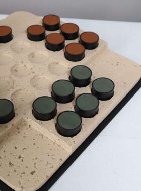 简约树脂仿洞石五子棋盘格摆件售楼处样板间客厅茶几书房艺术装饰