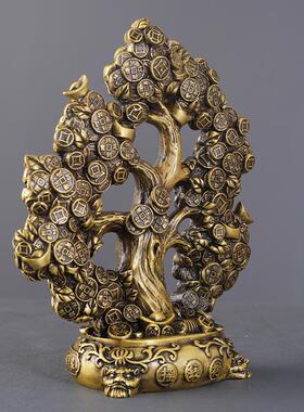 摇钱树黄铜摆件家居送艺品客工厅VIH玄关办公店铺桌面全铜室装饰