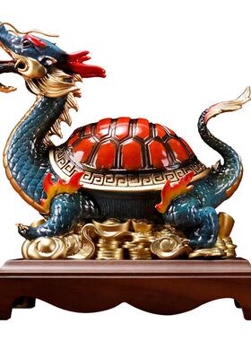 纯铜财富龙龟摆件领导办公室办公桌书房玄关样板间桌面装饰品