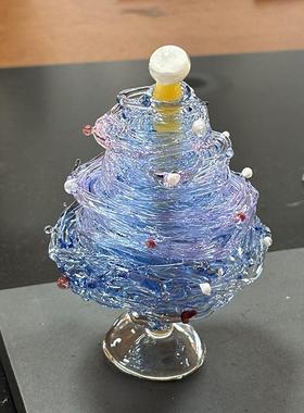 淄博琉璃圣诞树摆件纯手工烧玻璃家居桌面装饰品创意圣诞节小礼物