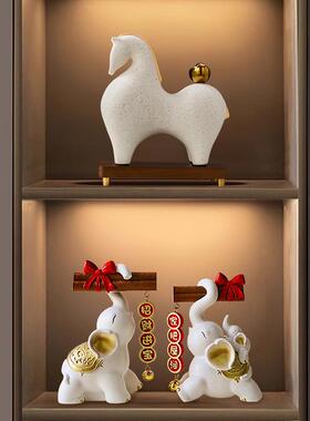 乔迁新居摆件礼品大象招财搬新家摆件新房客厅玄关轻奢装饰品