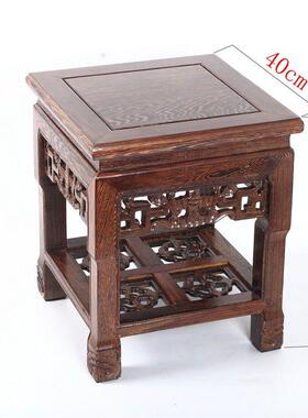 鸡翅木花架方台实木雕刻家居花几佛像花瓶花盆鱼缸工艺品摆饰底座