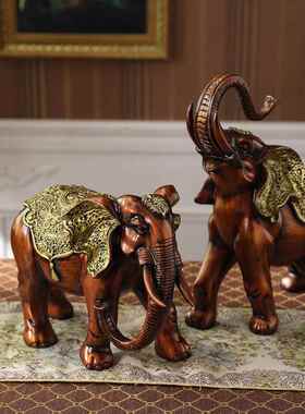 大象摆件葫芦招财欧式奢华客厅玄关酒柜电视柜高档装饰中式工艺品