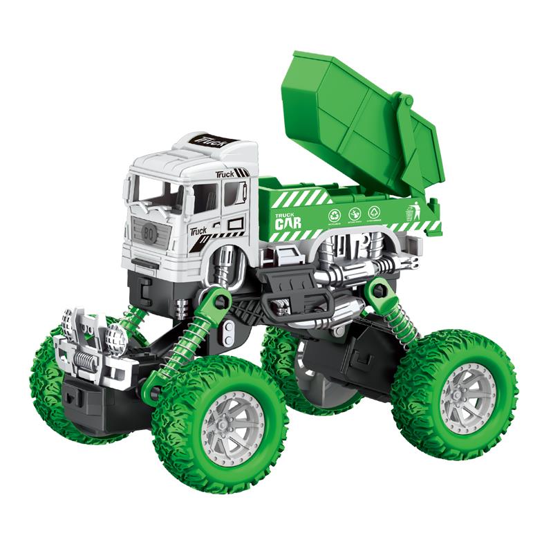 仿真回力攀爬越野环卫垃圾翻斗车吊车运输车模型儿童玩具礼物 - 图3
