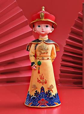 0复古宫廷风皇上皇后树脂摆件大中小家居桌面人物婚庆树脂装饰礼