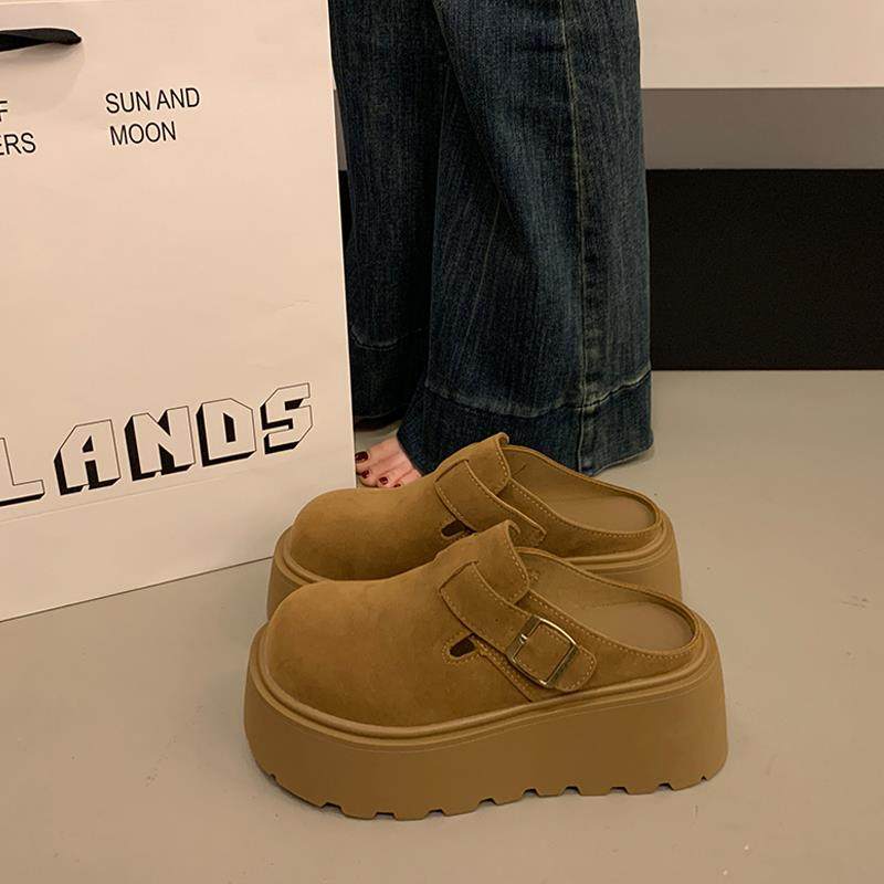 厚底勃肯鞋一脚蹬包头半拖鞋女季外穿2026新款懒人孕妇博肯0115w,淘宝优惠券,粉丝福利购,淘宝优惠卷