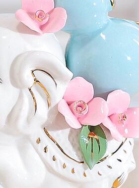 大象摆件客厅装饰品创意陶瓷工艺品结婚礼物酒柜房间礼品闺蜜桌面