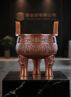 紫鼎摆件克鼎盛千秋铜鼎仿古鼎家居办公室摆设公司开业乔迁礼品