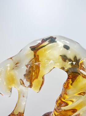 新款直销创意透明树脂雕塑工艺品太湖石摆件酒店大堂样板间家居电